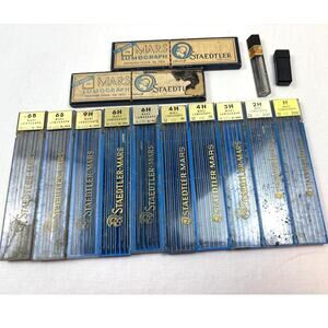 Vintage Staedtler Mars Lumograph Pencil Drawing Leads Germany Assorted Lot of 11